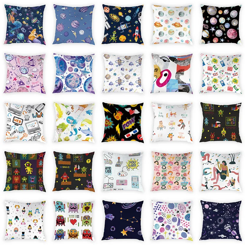 45*45 Cm New Design Pixel Game Cushion Cover Pixel Character Pattern Pillow Case Chair Seat Bedroom Decor Peach Skin Pillowcase
45*45 Cm New Design Pixel Game Cushion Cover Pixel Character Pattern Pillow Case Chair Seat Bedroom Decor Peach Skin Pillowcase