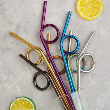 Creative Stainless Steel Reusable Cocktail Straws Household Curved Circle Straw Reusable Kitchen Set For Bar Healthy Drinking
Creative Stainless Steel Reusable Cocktail Straws Household Curved Circle Straw Reusable Kitchen Set For Bar Healthy Drinking