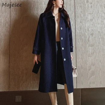 Wools Women Winter Long Solid Elegant All-match Blends Overcoat Korean Style Ladies Casual High Quality New Trendy Vintage Chic
Wools Women Winter Long Solid Elegant All-match Blends Overcoat Korean Style Ladies Casual High Quality New Trendy Vintage Chic