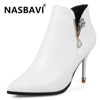 NASBAVI Europe and America new Women Boots Winter High Heel Boots Shining rhinestone Ankle Boots Zipper red White black Shoes
NASBAVI Europe and America new Women Boots Winter High Heel Boots Shining rhinestone Ankle Boots Zipper red White black Shoes
