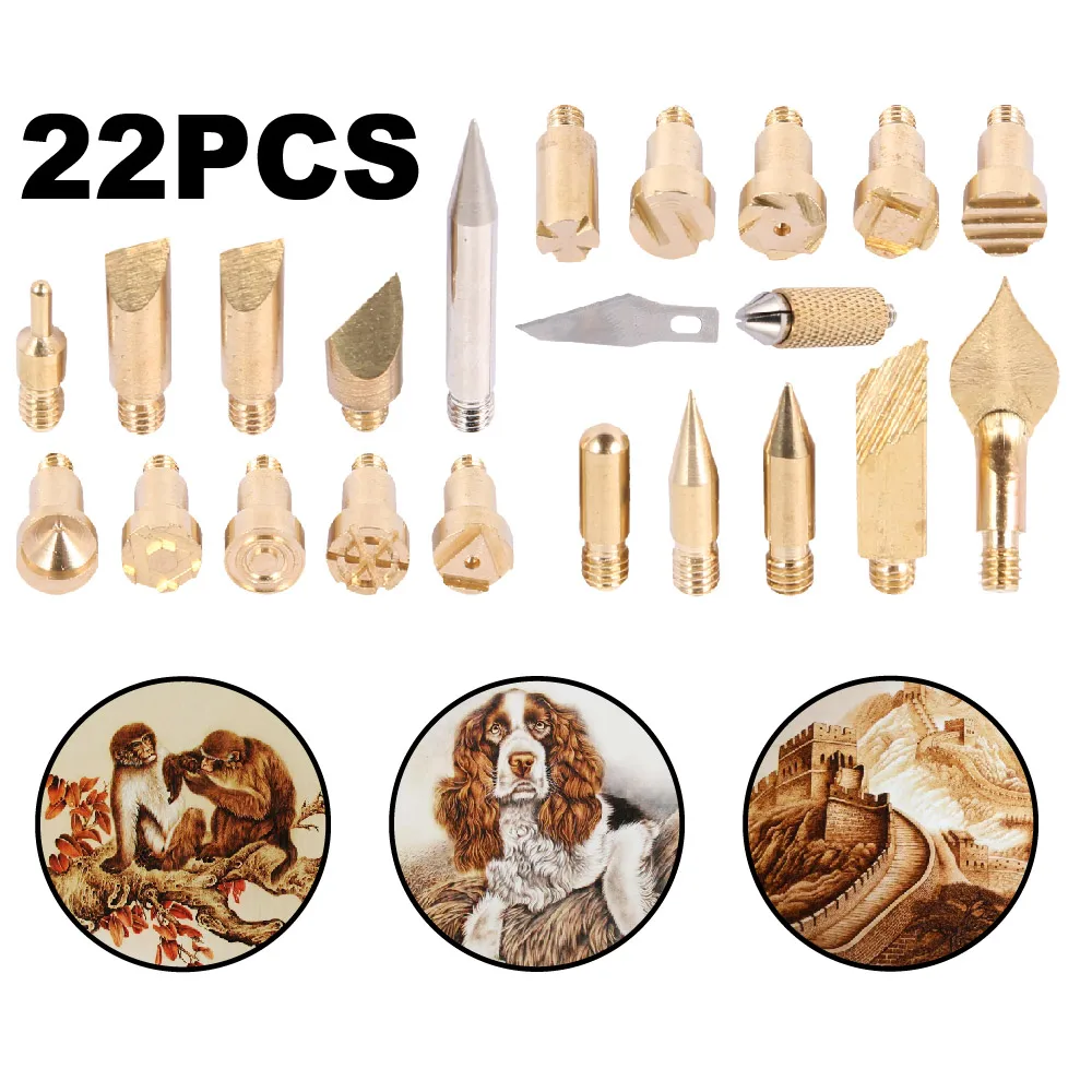 22Pcs Wood Burning Pen Tip Craft Set Iron Carving Pyrography Tool Art Soldering Pen Brass Welding Tips For Wood Embossing 
22Pcs Wood Burning Pen Tip Craft Set Iron Carving Pyrography Tool Art Soldering Pen Brass Welding Tips For Wood Embossing