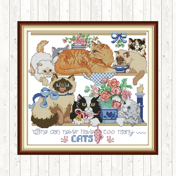 Eight Kittens Chinese Cross Stitch Sets for Embroidery Kit DIY Handmade Needlework Kits Aida Counted 14ct 11ct Printed on Canvas
Eight Kittens Chinese Cross Stitch Sets for Embroidery Kit DIY Handmade Needlework Kits Aida Counted 14ct 11ct Printed on Canvas
