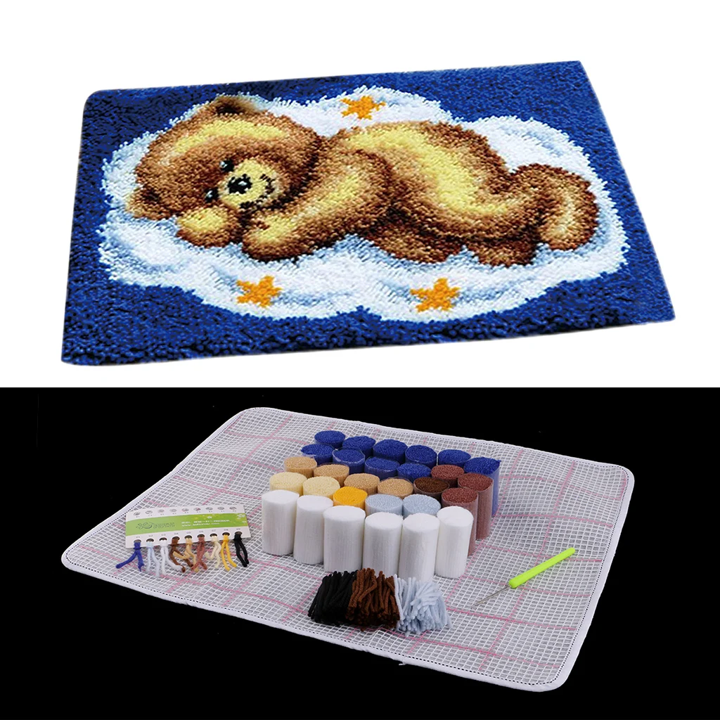 Bear Latch Hook Rug Kits Crochet Needlework Crafts With Instruction For Kids Bear Latch Hook Rug Kits Crochet Needlework Crafts With Instruction For Kids