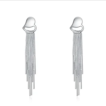 S925 Sterling Silver Earrings Personality Charm Temperament Female Beautiful Heart-shaped Multi-line Elongated Tassel Earrings
S925 Sterling Silver Earrings Personality Charm Temperament Female Beautiful Heart-shaped Multi-line Elongated Tassel Earrings