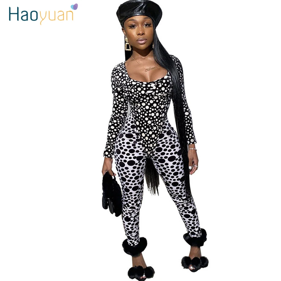 HAOYUAN Polka Dot Two Piece Set Women 2020 Rave Festival Clothing Long Sleeve Bodysuit and Pant Matching Suit Sexy Club Outfits
HAOYUAN Polka Dot Two Piece Set Women 2020 Rave Festival Clothing Long Sleeve Bodysuit and Pant Matching Suit Sexy Club Outfits