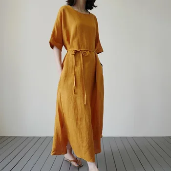 LANMREM Summer cotton and linen Dress women 2020 korean fashion new Loose causal big size bandage Waist dress short sleeve YJ172
LANMREM Summer cotton and linen Dress women 2020 korean fashion new Loose causal big size bandage Waist dress short sleeve YJ172