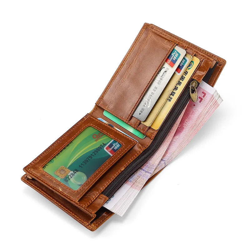 Genuine oil wax men's leather wallet anti-theft rfid wallet for men vintage men wallets real cowhide short billetera hombre
Genuine oil wax men's leather wallet anti-theft rfid wallet for men vintage men wallets real cowhide short billetera hombre