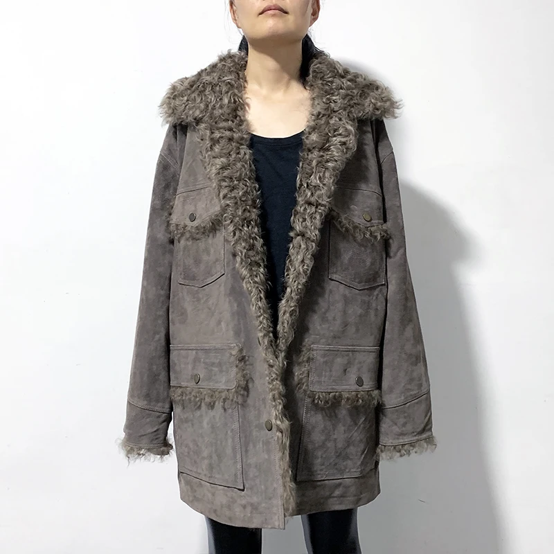 rf1994 New Grunge Style Oversized Genuine Leather Coat Woman Pigskin Jacket with Real Sheep Fur Coat
rf1994 New Grunge Style Oversized Genuine Leather Coat Woman Pigskin Jacket with Real Sheep Fur Coat