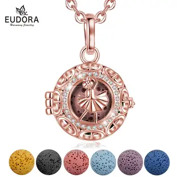 EUDORA 16mm Aromatherapy Perfume Essential Oils Diffuser Necklace dance girl Pink gold Locket Pendant with lava stone& box K381
EUDORA 16mm Aromatherapy Perfume Essential Oils Diffuser Necklace dance girl Pink gold Locket Pendant with lava stone& box K381