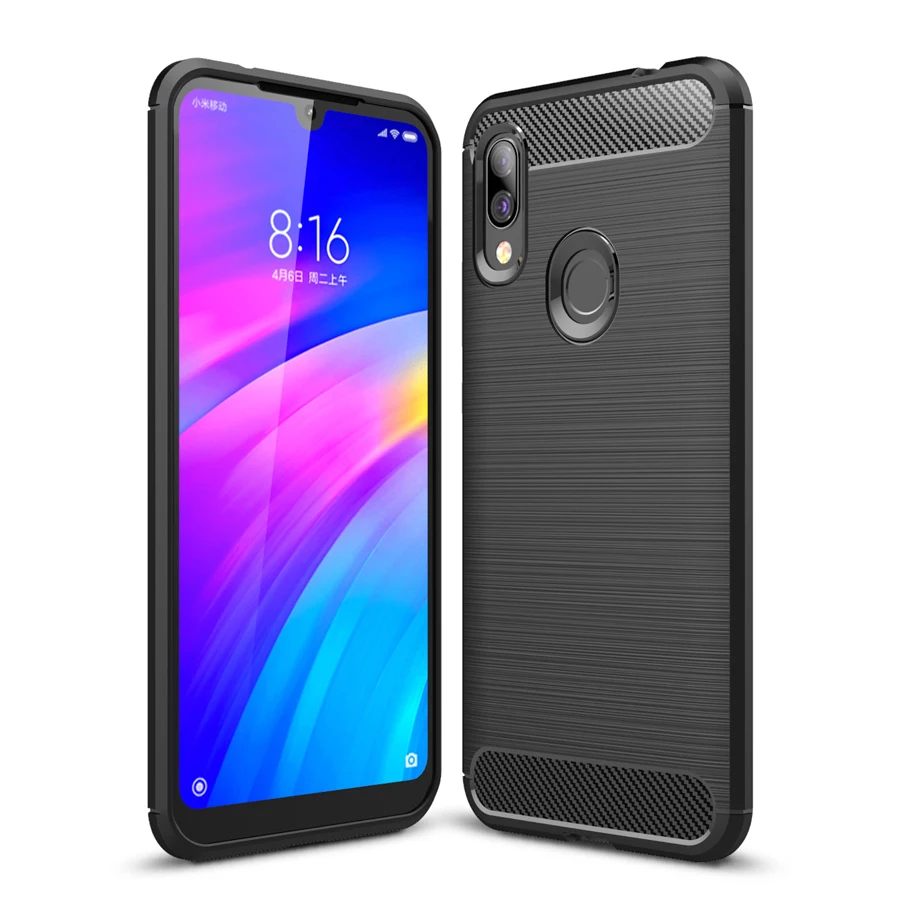 xiaomi Redmi 7 Чехол для Note из матового углеродного волокна Защитный чехол на Xiaomi note7