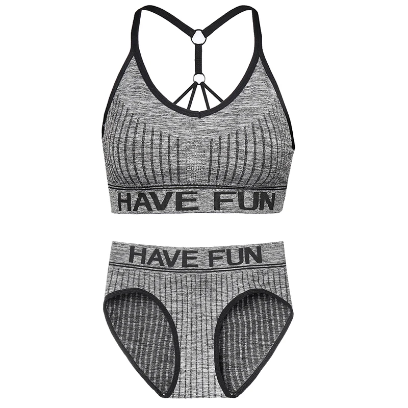 Sports Underwear Set Cross Straps Without Rims Letter Knit Tube Top + Briefs Set Beauty Back Sports Suit
Sports Underwear Set Cross Straps Without Rims Letter Knit Tube Top + Briefs Set Beauty Back Sports Suit
