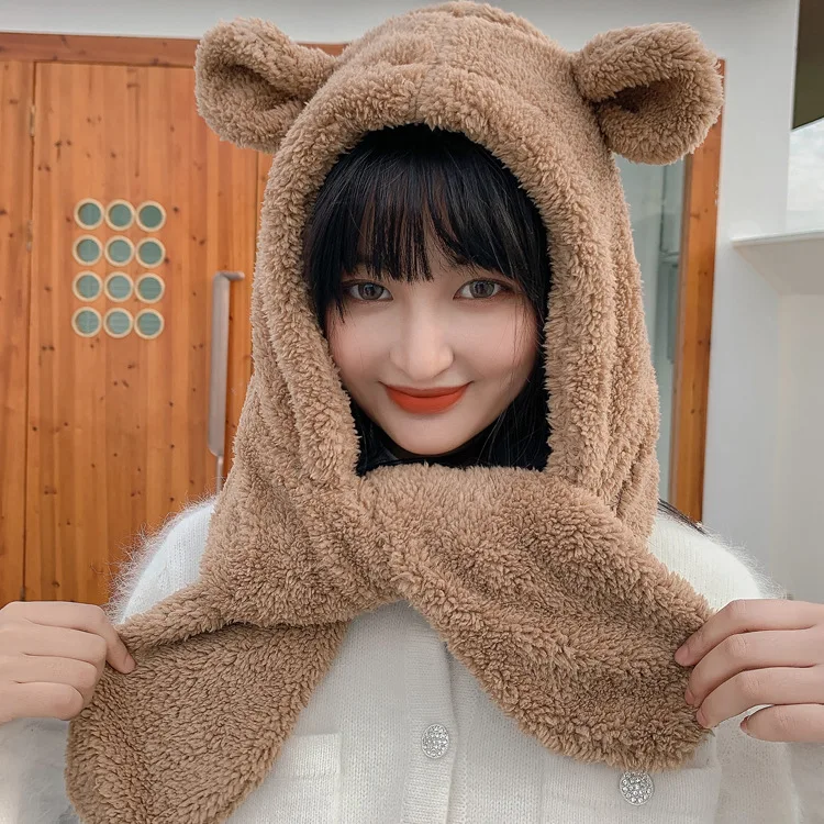 Bear's Ear One Piece Hat Women's Japanese Lamb Hair Short Neck Hats for Women Girl Winter Hat Set hats fashion
Bear's Ear One Piece Hat Women's Japanese Lamb Hair Short Neck Hats for Women Girl Winter Hat Set hats fashion