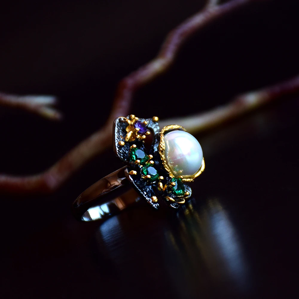 Pearl ring color stone (3)