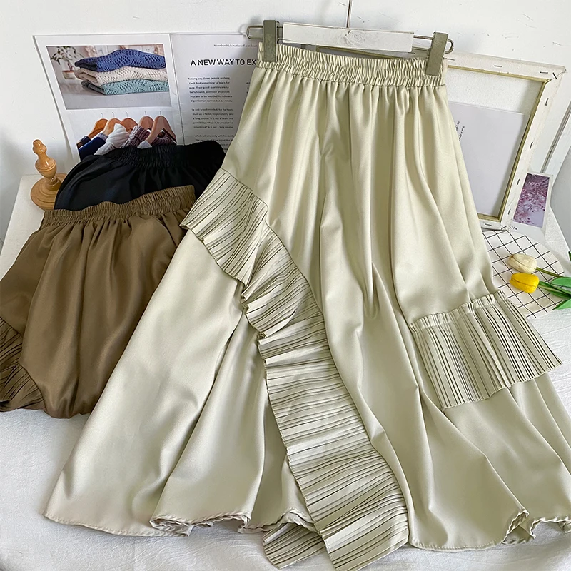 2021 fold falbala irregular tall waist bust skirt to show thin female qiu dong joker elastic waist full-skirted
2021 fold falbala irregular tall waist bust skirt to show thin female qiu dong joker elastic waist full-skirted