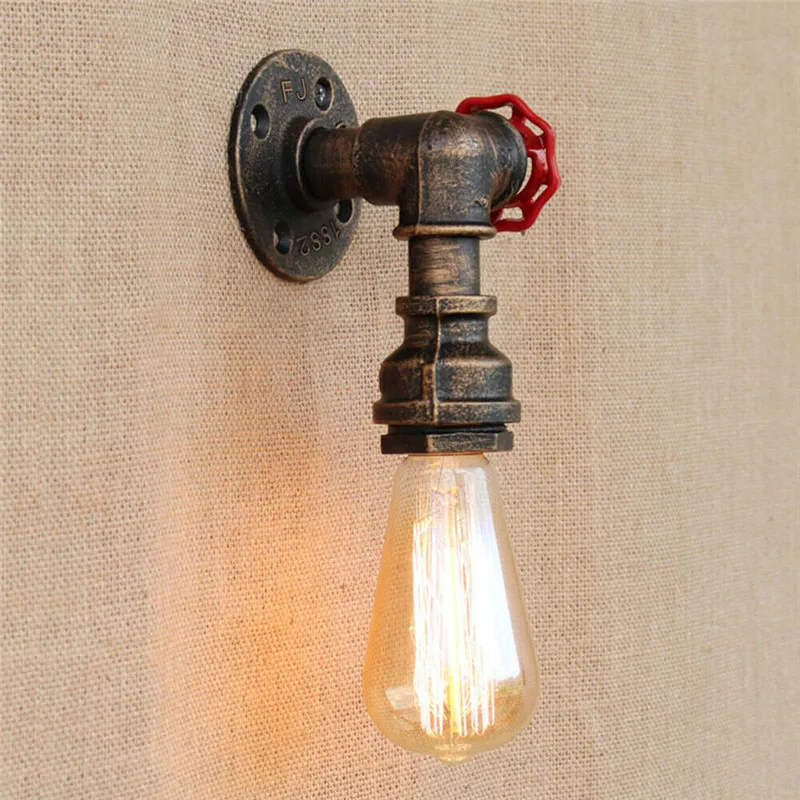 American Style Retro Vintage Industrial Water Pipe Wall Light for Home Rustic Lamp Metal Steampunk Cafe Bar Wall Sconce Light
American Style Retro Vintage Industrial Water Pipe Wall Light for Home Rustic Lamp Metal Steampunk Cafe Bar Wall Sconce Light