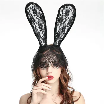 Fashion Women Girl Hairbands Lace Sexy Rabbit Ears Veil Eye Mask Solid Women Headwear Lace Sexy Headdress Hair Accessory
Fashion Women Girl Hairbands Lace Sexy Rabbit Ears Veil Eye Mask Solid Women Headwear Lace Sexy Headdress Hair Accessory