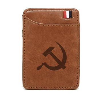Vintage Soviet Badges Sickle Hammer Wallet Classic Men Women leather Short Wallets 
Vintage Soviet Badges Sickle Hammer Wallet Classic Men Women leather Short Wallets
