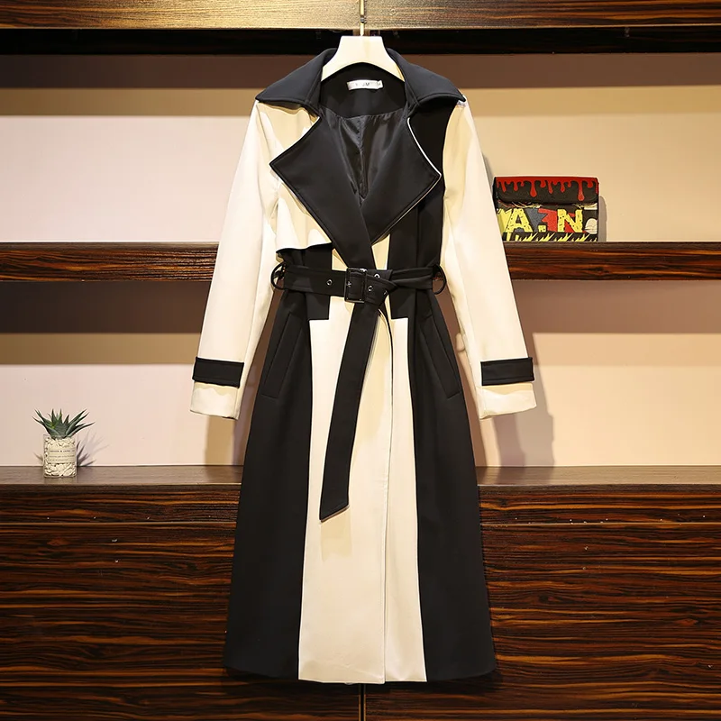 HAMALIEL L-4XL Fashion Women Large Size Trench Coat New 2019 Autumn Winter Turn Down Collar Hit Color Long Belt Windbreaker
HAMALIEL L-4XL Fashion Women Large Size Trench Coat New 2019 Autumn Winter Turn Down Collar Hit Color Long Belt Windbreaker