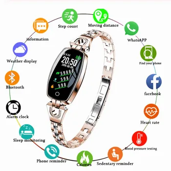 H8 Women Smart Watch IP67 Waterproof Heart Rate Monitor Bluetooth Sport Fitness Bracelet for iOS Android Ladies Watches 2020
H8 Women Smart Watch IP67 Waterproof Heart Rate Monitor Bluetooth Sport Fitness Bracelet for iOS Android Ladies Watches 2020