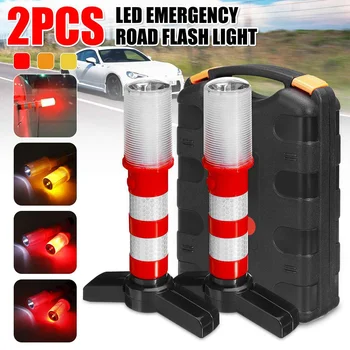 2Pcs LED Car Flashlight Flash Light Traffic Signal Lamp Warning Lights Barricade Lamps Road Driving Safety Roadside
2Pcs LED Car Flashlight Flash Light Traffic Signal Lamp Warning Lights Barricade Lamps Road Driving Safety Roadside