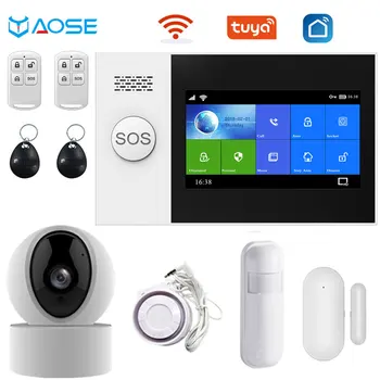 TUYA wireless gsm alarm security system for home With IP camera smoke detector Motion Sensor smarthome Wifi Wired alarm kit
TUYA wireless gsm alarm security system for home With IP camera smoke detector Motion Sensor smarthome Wifi Wired alarm kit