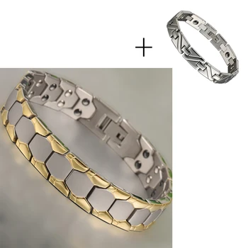 Buy 1 Get 1 free Magnetic Hematite Germanium Pure Titanium Bracelet Bangle for Men Fashion Healing Energy Gold Color 
Buy 1 Get 1 free Magnetic Hematite Germanium Pure Titanium Bracelet Bangle for Men Fashion Healing Energy Gold Color