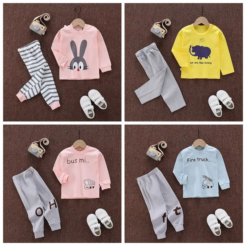 2pcs Baby Boy Clothes Sport Clothing Tracksuit Kids Girls Long-sleeved Tshirt + Trousers Toddler Sets | Детская одежда и обувь