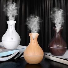 

Wood Grain USB Humidifier Seven Colors Noctilucent Aromatherapy Mini Noiseless Machine Household Vase Air Purifier