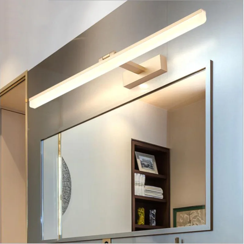 Фото Светодиодный настенный светильник макияж зеркало спереди светодиодный Ванная