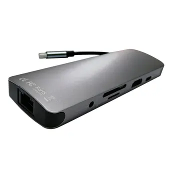 USB C to Rj45 Lan 4K HDMI 3 USB 3.0 SD Card 3.5mm Audio Port 9 In 1 Type C Dock Adapter Hub PD Charge for Macbook/S8 Dex Mode
USB C to Rj45 Lan 4K HDMI 3 USB 3.0 SD Card 3.5mm Audio Port 9 In 1 Type C Dock Adapter Hub PD Charge for Macbook/S8 Dex Mode