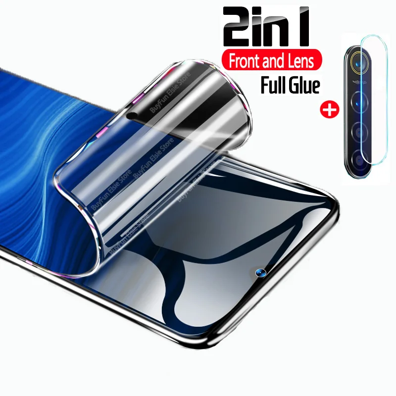 2 in 1 Hydrogel Film On For Oppo Realme 5 7 x7 pro Camera Lens Protector Relme Realme5 6s Protective | Мобильные телефоны и