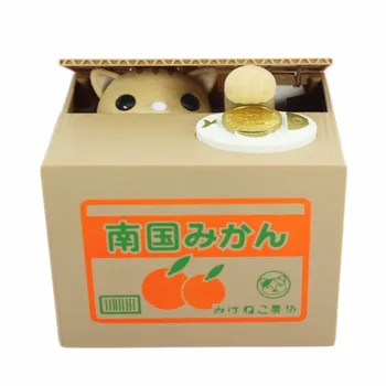 Piggy Bank Cat Steal Money Coin Saving Box Pot Case Battery Operated Gift Perfect piggy bank for home and office desks 
Piggy Bank Cat Steal Money Coin Saving Box Pot Case Battery Operated Gift Perfect piggy bank for home and office desks