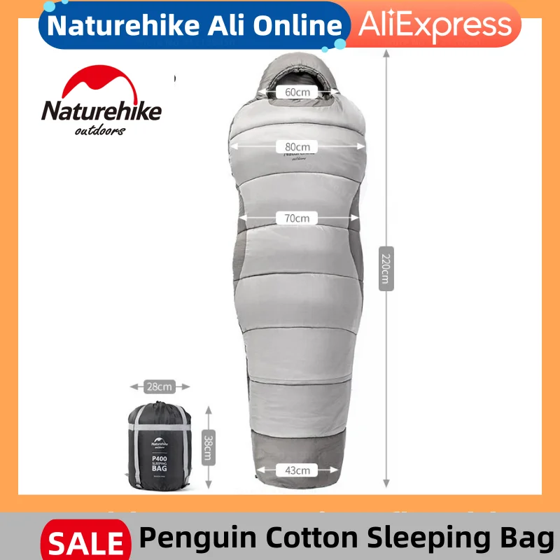 

Naturehike Cotton Sleeping Bag Adult Camping Hiking Portable Autumn Winter Thickening Warmth Cold-Proof Imitation Feather Cotton