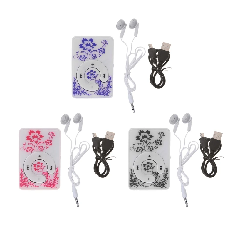Mini Clip Floral Pattern Music MP3 Player 32GB TF Card With Mini USB Cable + Earphone
Mini Clip Floral Pattern Music MP3 Player 32GB TF Card With Mini USB Cable + Earphone