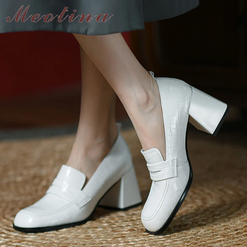 Meotina Women Shoes Genuine Leather Thick Heels Pumps Fashion Square Toe High Heel Ladies Footwear 2022 Spring Beige Black 33-40
Meotina Women Shoes Genuine Leather Thick Heels Pumps Fashion Square Toe High Heel Ladies Footwear 2022 Spring Beige Black 33-40
