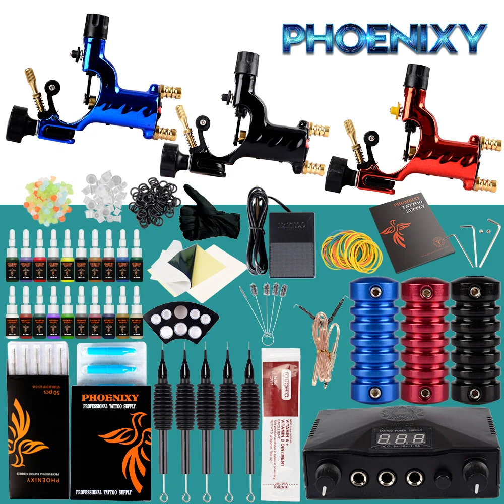 Professional Tattoo Kit 3 Rotary Machines Gun 20pc Tattoo Ink Set LCD Tattoo Power Makeup Permanent Body Art Complete Tattoo Set
Professional Tattoo Kit 3 Rotary Machines Gun 20pc Tattoo Ink Set LCD Tattoo Power Makeup Permanent Body Art Complete Tattoo Set