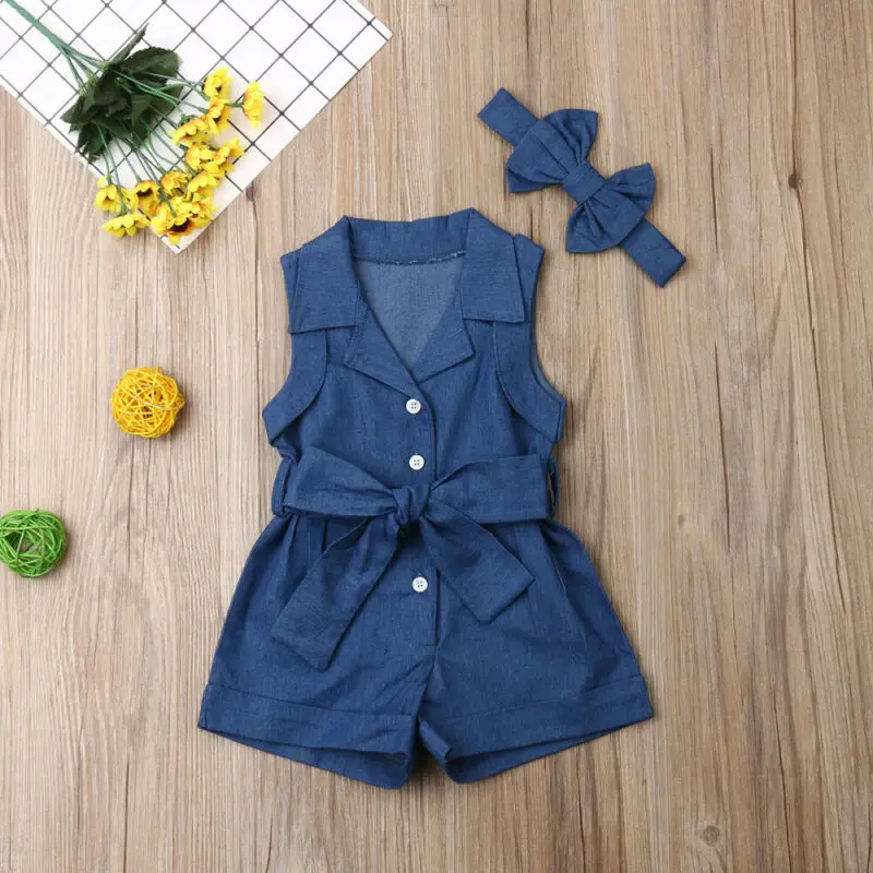 New Fashion Sleeveless Toddler Kids Baby Girl Denim Romper Jumpsuit 2PCS Outfit Clothes Summer 1-6Years
New Fashion Sleeveless Toddler Kids Baby Girl Denim Romper Jumpsuit 2PCS Outfit Clothes Summer 1-6Years
