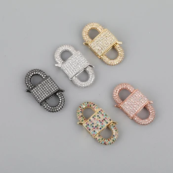 5Pcs/Lot 13X26mm CZ Micro Paved Oval Lock Carabiner Clasps Jewerly DIY,Lock Open Lobster Clasps For Pendant Jewelry Making
5Pcs/Lot 13X26mm CZ Micro Paved Oval Lock Carabiner Clasps Jewerly DIY,Lock Open Lobster Clasps For Pendant Jewelry Making