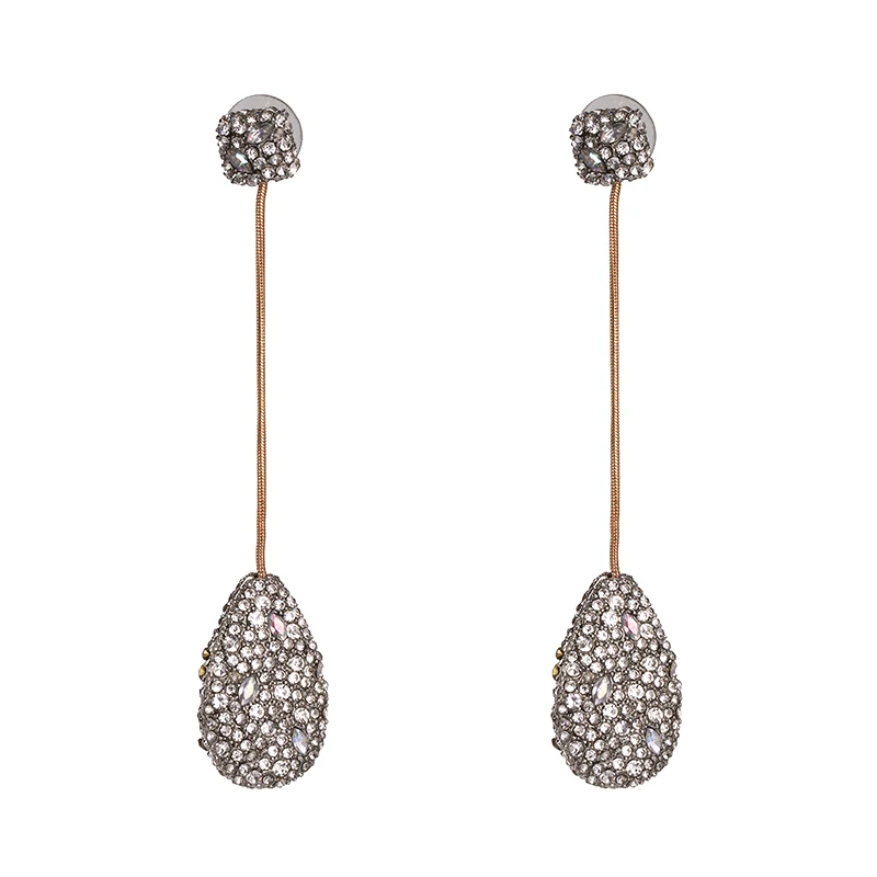 Фото Luxury Brand Tassel Crystal Long Drop Earrings For Women Fashion Statement Wedding Jewelry Oorbellen Brincos Wholesale | Украшения и