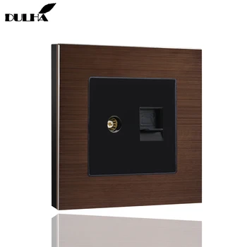 Luxurious Brushed Aluminum Panel Telephone & Television Wall Socket Electrical TV Aerial Socket + RJ11 Jack Plug TEL Outlet
Luxurious Brushed Aluminum Panel Telephone & Television Wall Socket Electrical TV Aerial Socket + RJ11 Jack Plug TEL Outlet