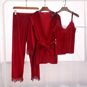 3PCS Lady Pajamas Suit Autumn Warm Sleepwear Softy Robe&Nighty Nightwear Casual Pijamas Sleep Set Lougne Kimono Bathrobe Gown
3PCS Lady Pajamas Suit Autumn Warm Sleepwear Softy Robe&Nighty Nightwear Casual Pijamas Sleep Set Lougne Kimono Bathrobe Gown