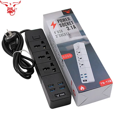 EU UK US AU Plug power strip network filter 4 universal outlets 2 USB ports extension socket switch 2M cable 110V~250V 16A
EU UK US AU Plug power strip network filter 4 universal outlets 2 USB ports extension socket switch 2M cable 110V~250V 16A