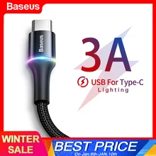 Baseus rodzaj usb C kabel do Samsung Xiaomi Redmi Note 10 kabel szybkiego ładowania przewód USB-C ładowarka do telefonu komórkowego USBC typu c kabel 3m(China)
