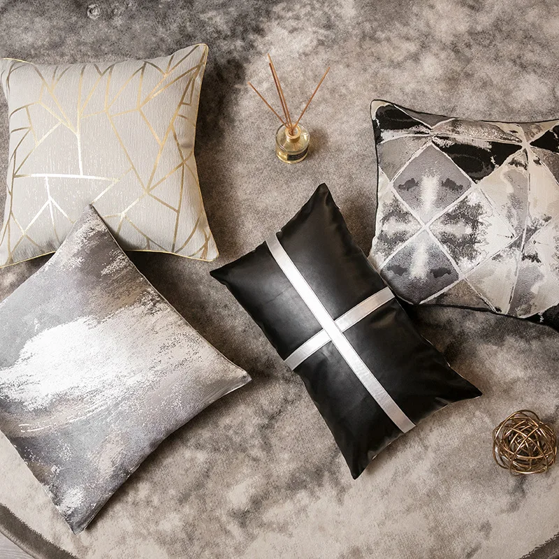 Black and Grey European Cushion Cover High-grade Luxury Waist Pillow Cases Modern Geometric Pillow Cover Sofa Car Chair Decor
Black and Grey European Cushion Cover High-grade Luxury Waist Pillow Cases Modern Geometric Pillow Cover Sofa Car Chair Decor