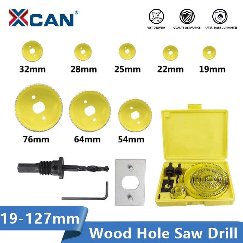 XCAN Wood Drill Bit 5 8 11 13 16pcs Woodworking Hole Cutter Carbon Steel Core Drill Bit 19-127mm Hole Saw Drill Set
XCAN Wood Drill Bit 5 8 11 13 16pcs Woodworking Hole Cutter Carbon Steel Core Drill Bit 19-127mm Hole Saw Drill Set