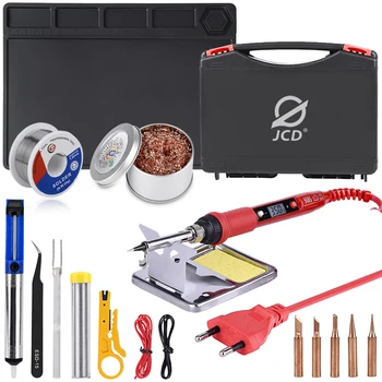 JCD soldering iron Plastic box set temperature adjustable 220V 80W Welding rework tools kit with ESD Heat Insulation Working Mat
JCD soldering iron Plastic box set temperature adjustable 220V 80W Welding rework tools kit with ESD Heat Insulation Working Mat