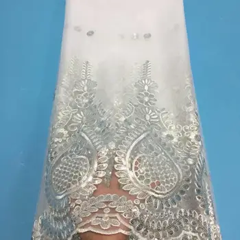2020 Latest African Lace Fabric 2019 High Quality White Silver Lace Nigerian Laces Fabrics for Wedding French Net Tulle Lace with sequins
2020 Latest African Lace Fabric 2019 High Quality White Silver Lace Nigerian Laces Fabrics for Wedding French Net Tulle Lace with sequins