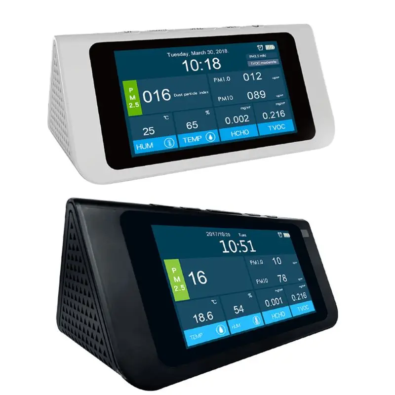 TVOC Temperature Meter Hygrometer HCHO Formaldehyde Detector AQI Air Quality Detector LCD Display DM108 USB charging
TVOC Temperature Meter Hygrometer HCHO Formaldehyde Detector AQI Air Quality Detector LCD Display DM108 USB charging