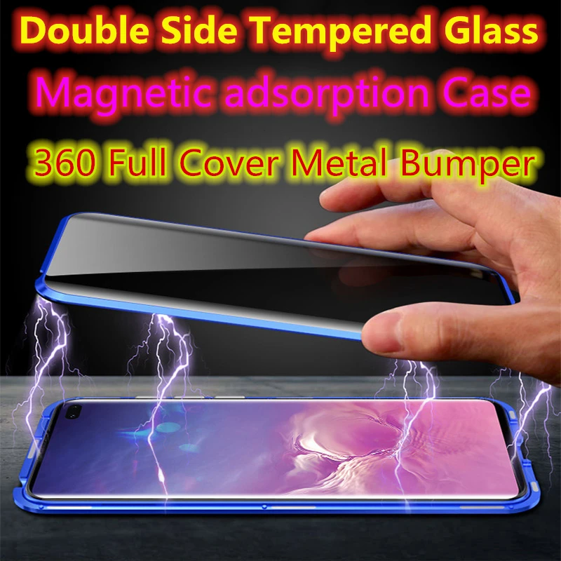 Чехол с полным покрытием 360 градусов магнитный чехол для Oppo Reno 6 4 s двойным стеклом