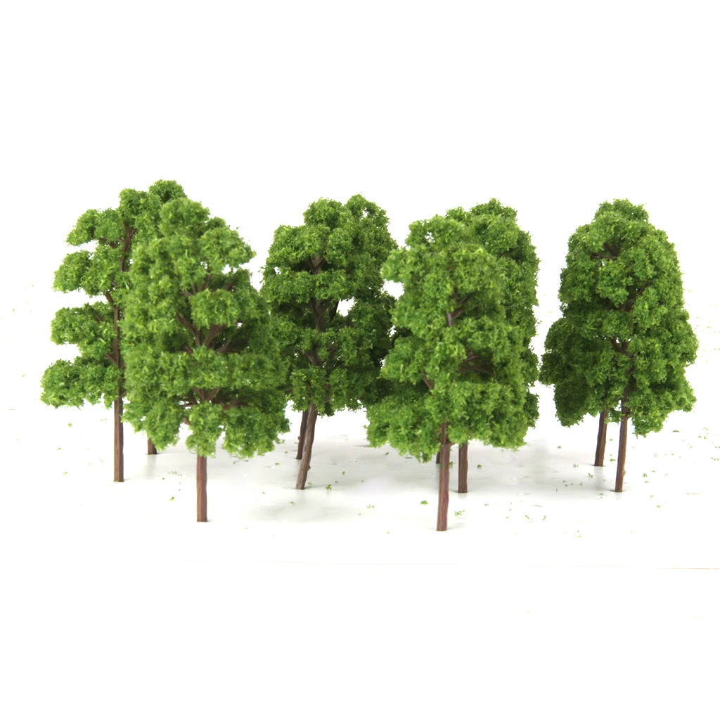10 Green Model Trees 1:75 HO Scale Train Railway War Game Diorama Scenery 10 Green Model Trees 1:75 HO Scale Train Railway War Game Diorama Scenery